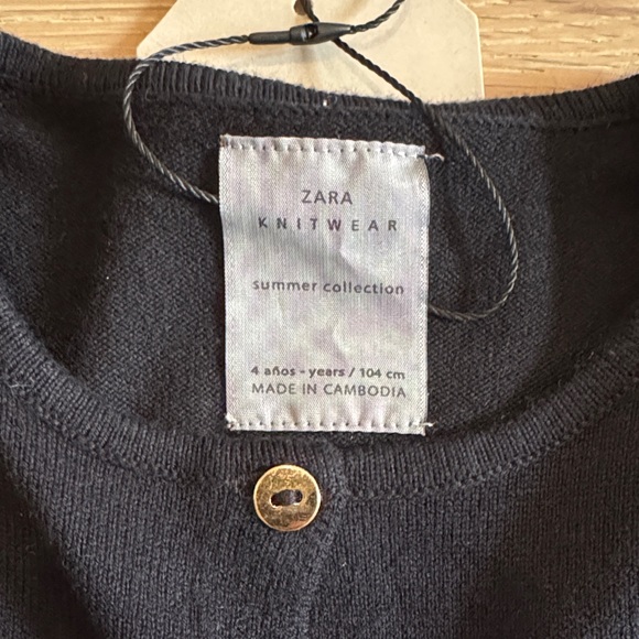 Zara Black Cardigan with Gold Buttons - Picture 2 of 2